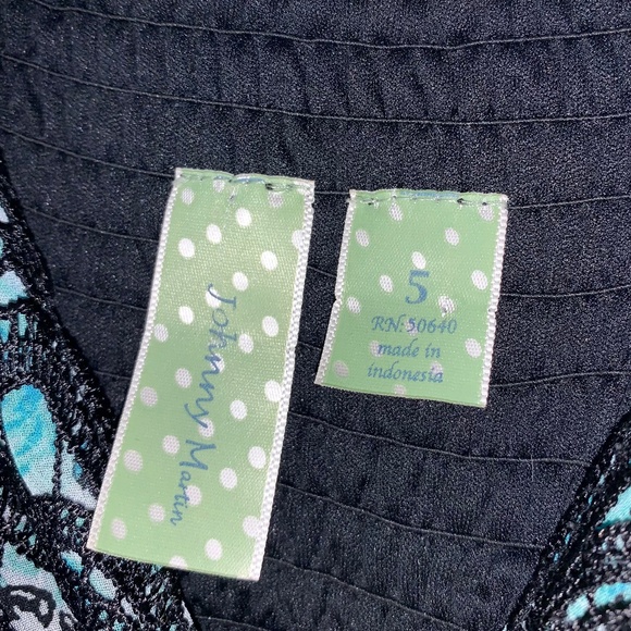 Johnny Martin Vintage-Inspired Summer Dress Size 5 – Turquoise Floral & Polka Do - Picture 4 of 13